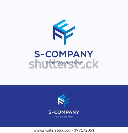 Hexagon 3D cube f letter logo