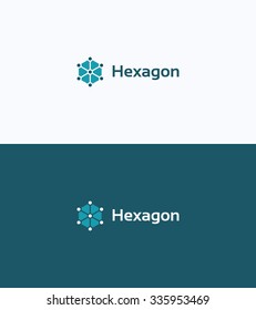 Hexagon 3D cube frame logo