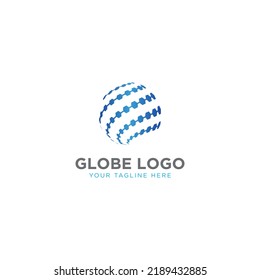 Hexagon 3D globe logo design vector symbol icon. Hexagon dotted globe icon logo