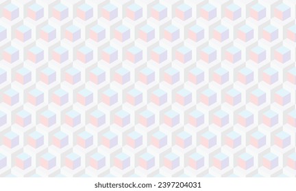 Hexagon 3D illusion art cube psychedelic light colors  