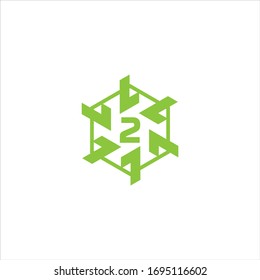 logotipo de diseño de flecha abstracta hexagonal. Icono de flecha. Icono de envío. Iconos Web, Digital, Marketing, Network. concepto de construcción. -vector