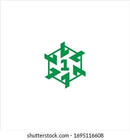 Abstraktes, sechseckiges Design-Logo. Pfeilsymbol. Versand-Symbol. Web-, Digital-, Marketing-, Netzwerk-Symbole. Baukonzept. -Vektorillustration