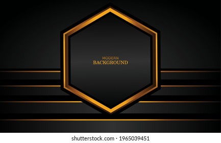 Hexagon abstract background with gold lines, perfect for covers, posters, flyers, website backgrounds, etc.