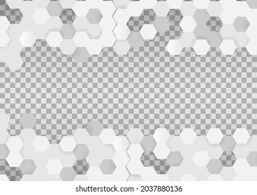 Hexagon abstract background. Grey geometric gradient shape on transparent background. Vector illustration. - Powered by Shutterstock - Get 15% off with code: PIKWIZARD15