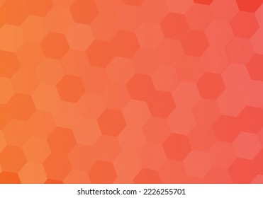 hexagon abstract background honeycomb shape orange gradient : Vector