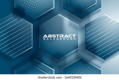 hexagon abstract background on classic blue color. classic blue 2020 color background