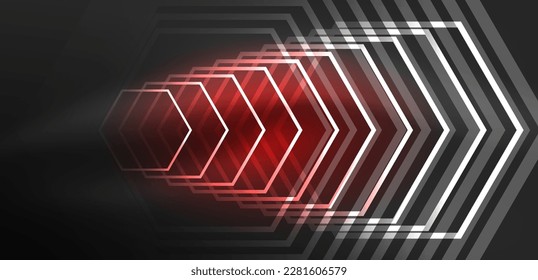 Hexagon abstract background. Techno glowing neon hexagon shapes vector illustration for wallpaper, banner, background, landing page, wall art, invitation, prints, posters