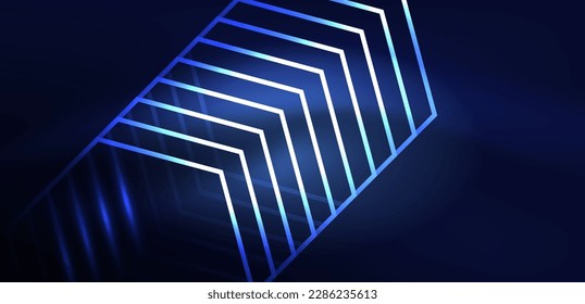 Hexagon abstract background. Techno glowing neon hexagon shapes vector illustration for wallpaper, banner, background, landing page, wall art, invitation, prints, posters