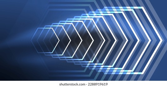Fondo abstracto del hexágono. Tecno hexágono de neón brillante formas de ilustración vectorial para papel tapiz, banner, fondo, página de aterrizaje, arte mural, invitación, impresiones, carteles