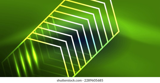 Fondo abstracto del hexágono. Tecno hexágono de neón brillante formas de ilustración vectorial para papel tapiz, banner, fondo, página de aterrizaje, arte mural, invitación, impresiones, carteles