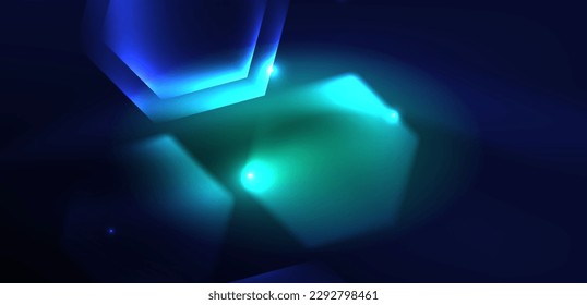 Hexagon abstract background. Techno glowing neon hexagon shapes vector illustration for wallpaper, banner, background, landing page, wall art, invitation, prints, posters