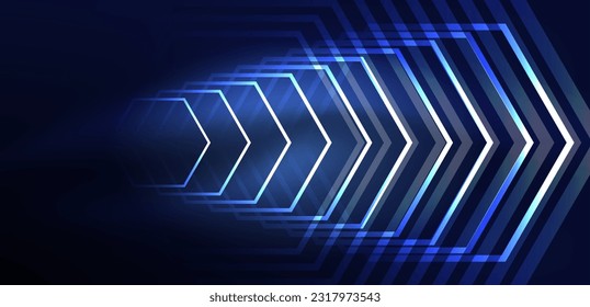Hexagon abstract background. Techno glowing neon hexagon shapes vector illustration for wallpaper, banner, background, landing page, wall art, invitation, prints, posters