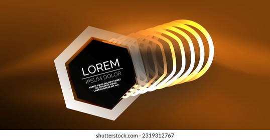 Hexagon abstract background. Techno glowing neon hexagon shapes vector illustration for wallpaper, banner, background, landing page, wall art, invitation, prints, posters