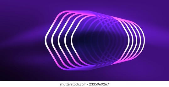 Fondo abstracto del hexágono. Tecno hexágono de neón brillante formas de ilustración vectorial para papel tapiz, banner, fondo, página de aterrizaje, arte mural, invitación, impresiones, carteles