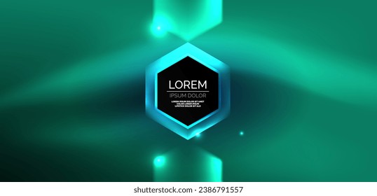 Hexagon abstract background. Techno glowing neon hexagon shapes vector illustration for wallpaper, banner, background, landing page, wall art, invitation, prints, posters