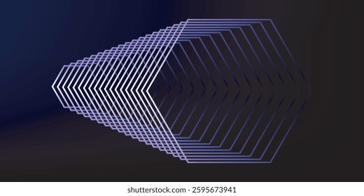Hexagon abstract background. Techno glowing neon hexagon shapes vector illustration for wallpaper, banner, background, landing page, wall art, invitation, prints, posters