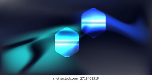 Fondo abstracto hexagonal. Ilustración vectorial de Formas hexagonales de neón brillante Techno para Fondo de pantalla moderno
