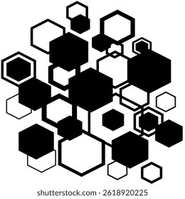 La Imagen de Vector abstracta del fondo del hexágono, concepto de diseño moderno y minimalista, aislado en el fondo blanco, puede ser para el Fondo de pantalla o ideas de la cubierta