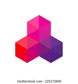 Hexagon abstract banner design. low poly vector
