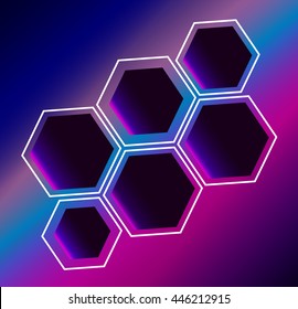 Hexagon abstract composition background