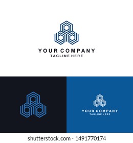 Hexagon abstract concept simple logo design for your company 