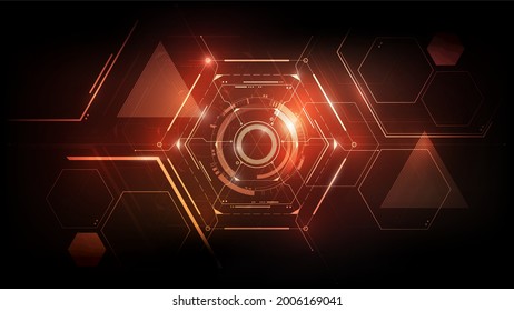 Hexagon abstract futuristic electronic circuit technology background concept, vector illustration