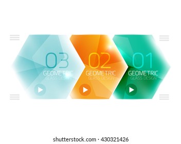 Fondo geométrico abstracto hexagonal con efectos luminosos brillantes. Elementos ui de información del vector