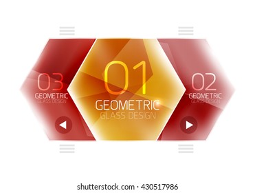 Hexagon abstract geometric background with shiny light effects. Vector info ui elements