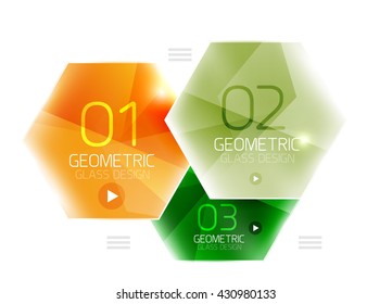 Hexagon abstrakter geometrischer Hintergrund mit glänzenden Lichteffekten. Vektorinfo-ui-Elemente