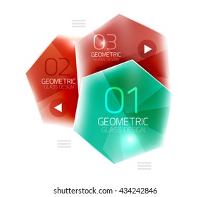 Fondo geométrico abstracto hexagonal con efectos luminosos brillantes. Elementos ui de información del vector