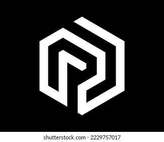 Hexagon Abstract Geometric Shape Line Modern Simple Minimal Icon Vector Logo Design