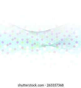 hexagon and abstract line on white background