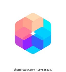 hexagon abstract logo design vector template sign icon