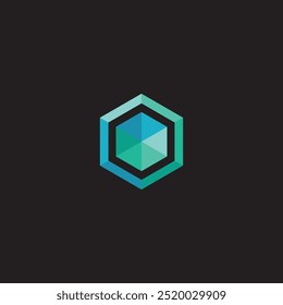 Logotipo abstrato do hexágono, modelo vetorial totalmente editável do elemento de logotipo