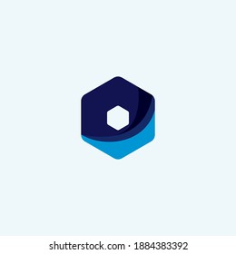 Diseño sencillo con logotipo abstracto de hexágono