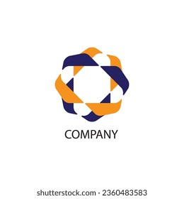 Diseño de plantillas de logotipo abstracto de hexágono. Forma de logotipo circular