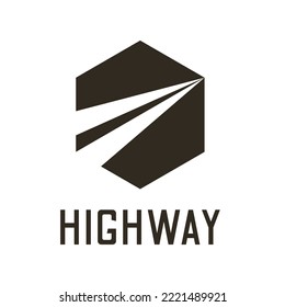 hexagon abstract minimalistic monochrome sign of speed highway route