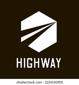 hexagon abstract minimalistic white sign of speed highway route
