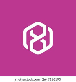 Hexagon Abstract Number 8 Eight Logo design vector template