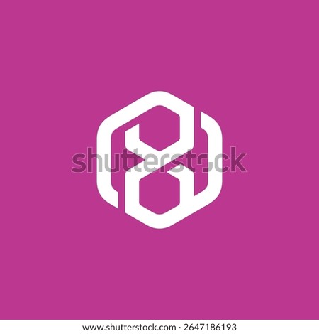 Hexagon Abstract Number 8 Eight Logo design vector template