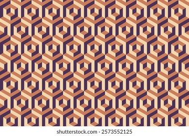 Hexagon abstract pattern background, hexagon geometric background, seamless hexagon abstract with retro colors