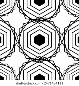 Hexagon abstract seamless design pattern. Used for design surfaces, fabrics, textiles.	