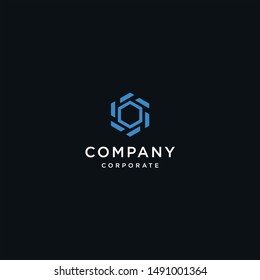 hexagon abstract shape logo, depicting technology
