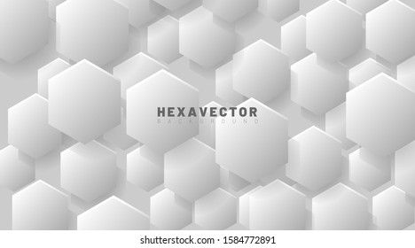 hexagon abstract vector background. The concept of 3d futuristic technology. Vector Illustration For Wallpaper, Banners, Backgrounds, Cards, Landing Pages, etc.