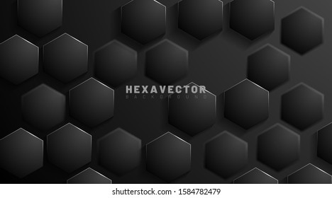 hexagon abstract vector background. The concept of 3d futuristic technology. Vector Illustration For Wallpaper, Banners, Backgrounds, Cards, Landing Pages, etc.
