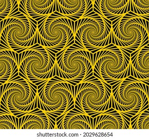 Hexagon Abstract Vortex Pattern yellow line