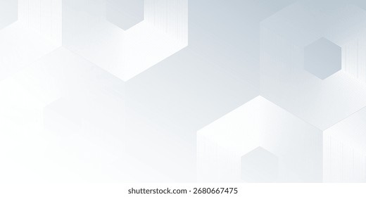 Hexagon abstract white and gray background. smooth abstract background blurred simple abstract