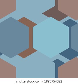 geometría de abstracción hexagonal figuras patrón azul trama de fondo de fondo de pantalla de definición de simetría sin soldadura 