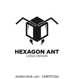 Hexagon Ant Logo Vector Design