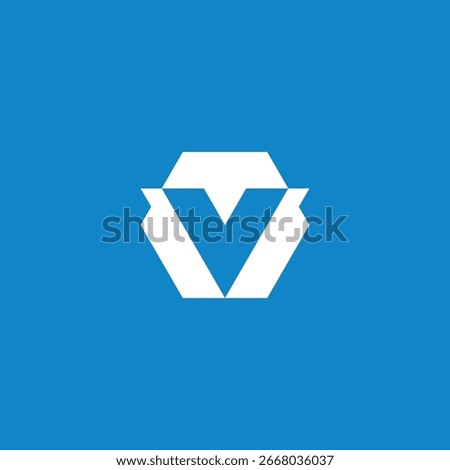 Hexagon Arrow Letter V Logo Design Vector Template